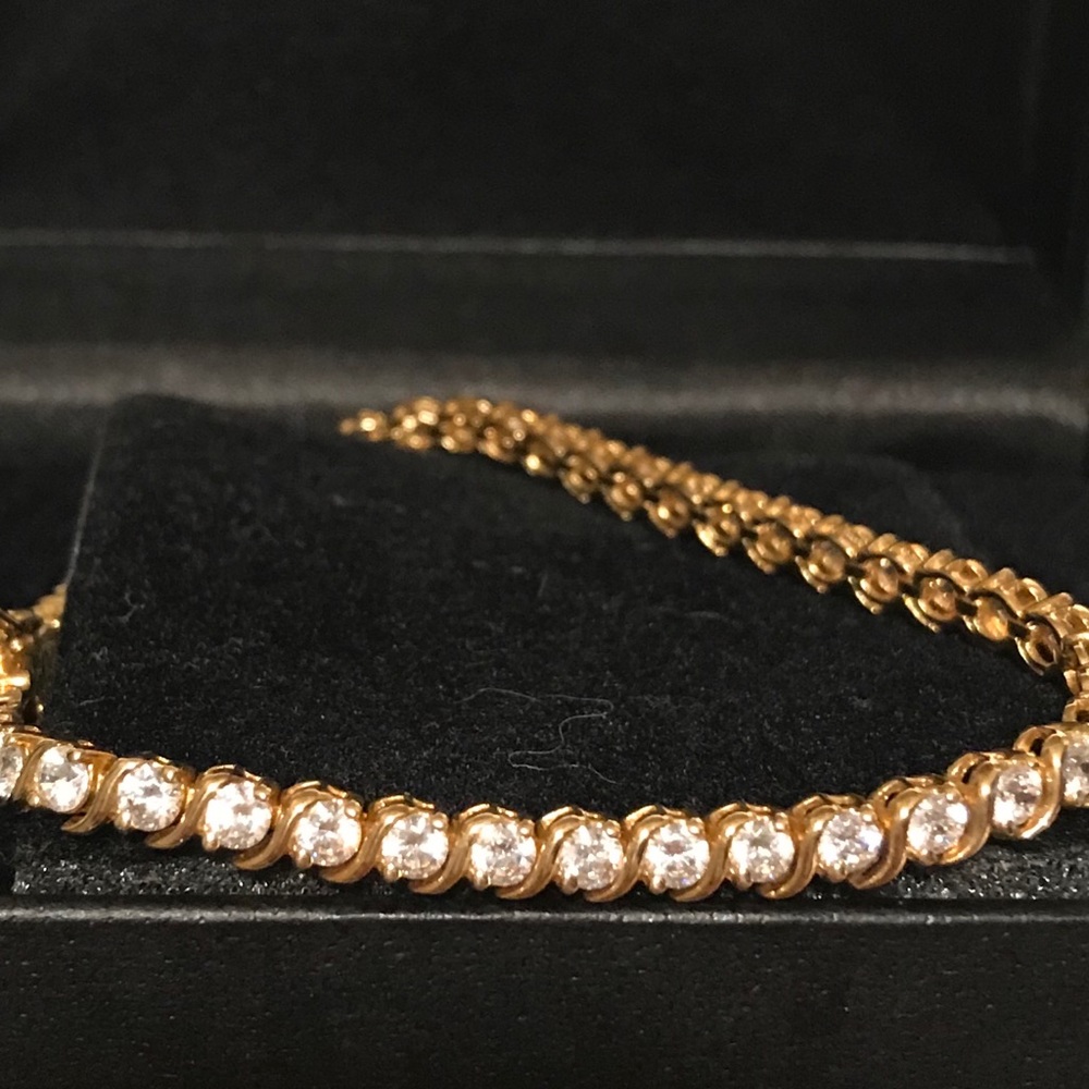 Round Diamond S Link Tennis Style Ladies Bracelet